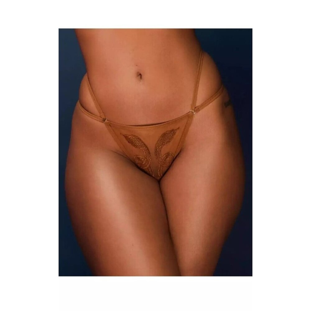 NWT Thistle and Spire Panties SZ 3X Liquid Gold Medusa Sheer Thong Cobra